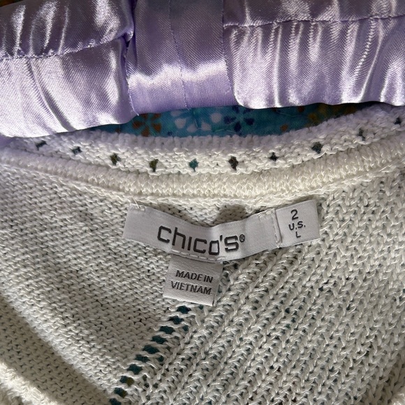 Chico's White Textured Knit Top - Picture 2 of 3